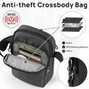 VADOO Sling Bag for Men Women, Anti Theft Crossbody Bag with Zipper Lock, RFID Blocking & Waterproof for Travel Casual, Black