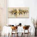 QSQ Black And Gold Abstract Wall Decor For Living Room 24" × 48"