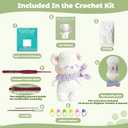 JueRum All in One Crochet Kit for Beginners,Bear Crochet Starter Kit with Step-by-Step Video Tutorials,Learn to Crochet Bear Animals Amigurumi Knitting Kit for Adult
