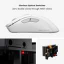 Glorious Gaming Model D 2 PRO 4K/8K White Wireless Gaming Mouse - 2.4GHz, 1ms delay, 4K/8K Polling, 100M clicks, 62g Superlight, Long Battery, 26K DPI BAMF 2.0 Sensor, Ergonomic, 6 Buttons