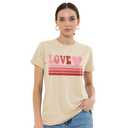 qdl Valentine's Shirts for Women - Cute Heart Short Sleeve Tee Valentine's Day Blouse Top (XL)