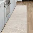 Color&Geometry Cushioned Anti Fatigue Mats for Kitchen Floor,Easy to Clean Non-Skid Waterproof Foam Padded Kitchen Rug for Sink,Office,Laundry, 17"x 59", Beige