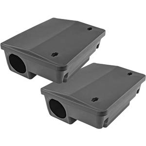 iTrap Mice & Rat Bait Stations 2 Pack Rodent Control Boxes, Child & Pet-Safe Locking Design, Indoor/Outdoor Use with Mounting Brackets