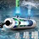 UV Pond Water Clarifier for 20-300 Gallon, UV Sterilizer for Swimming Pool, Spa, Large Fish Tank, Cold Plunge, 12MM/16MM/20MM/Pipe Diameter Ultraviolet Clarifier for Green Water (6W Integrated Wateproof Light)