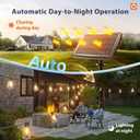 addlon 102FT(96+6) Solar String Lights Outdoor with Remote, Waterproof Patio Lights with 30 Shatterproof LED Bulbs, 30H+ Long-Lasting Dimmable & Timable Solar Light for Backyard Camping Garden Decor
