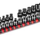 ZHAX 15-Piece E-Torx Swivel Socket Set, 1/4" & 3/8" Drive Universal Joint External Star E4-E24 (7-14mm), CR-V Steel with Adapters