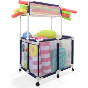 AURASUN XXL Large Outdoor Pool Toy Storage Organizer Cart
