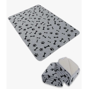 Washable Dog Pee Pads with Puppy Grooming Gloves, Puppy Pads, Reusable Pet Training Pads, Large Dog Pee Pad, Waterproof Pet Pads for Dog Bed Mat, Super Absorbing Whelping Pads  32×42 in (Grey)