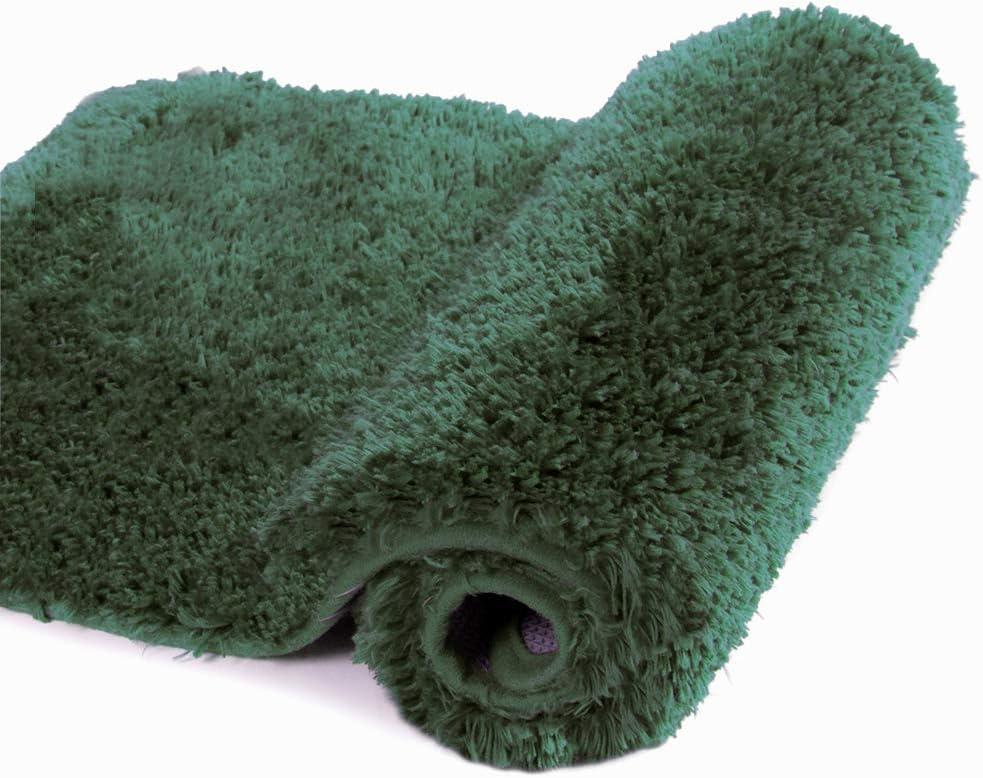 Walensee Bathroom Rug, Bath Mat (16 x 24, Hunter Green) Water Absorbent Soft Microfiber Shaggy Mat Machine Washable Bath Rug Thick Plush Rugs for Shower