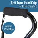 DMI Walking Cane and Walking Stick for Adult Men and Women, FSA Eligible, Lightweight and Adjustable from 30-39 Inches, Supports up to 250 Pounds with Ergonomic Hand Grip and Wrist Strap, Black