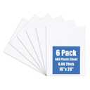 Plastic Sheet 16" x 20" x 0.06", White PVC Board Flexible Moldable Impact Strength and High Tensile 1/16" Thick (1.5mm) for Crafts Materials Home Decor and Handicrafts, Abs Plastic Sheets 6 Pack