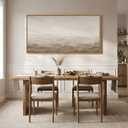 Large Framed Neutral Beige Brown Abstract Wall Art for Living Room 60x30 In