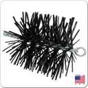 Midwest Hearth Poly Chimney Cleaning Brush, Round Polypropylene Bristles, Galvanized Steel Stem, 1/4" NPSM Fitting for Fiberglass Rod Kits, Made in USA 8-Inch Round