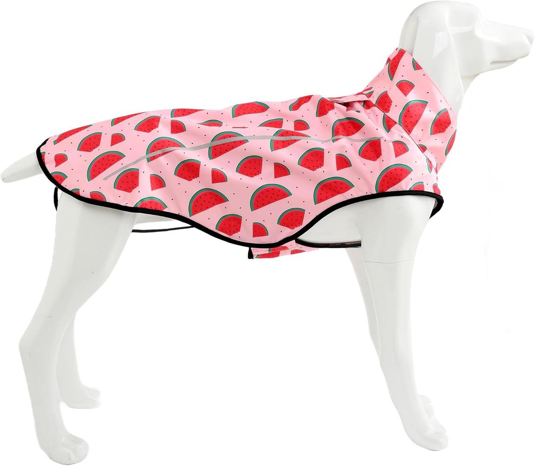 Mile High Life Dog Raincoat, Adjustable Waterproof Reflective Rain Jacket for Small Medium Large Dogs, Lightweight Breathable Pet Rain Coat with Leash Hole(Pink Watermelon,M Chest 26-32") Mile High Life Dog Raincoat, Adjustable Waterproof Reflective Rain Jacket for Small Medium Large Dogs, Lightweight Breathable Pet Rain Coat with Leash Hole(Pink Watermelon,M Chest 26-32")