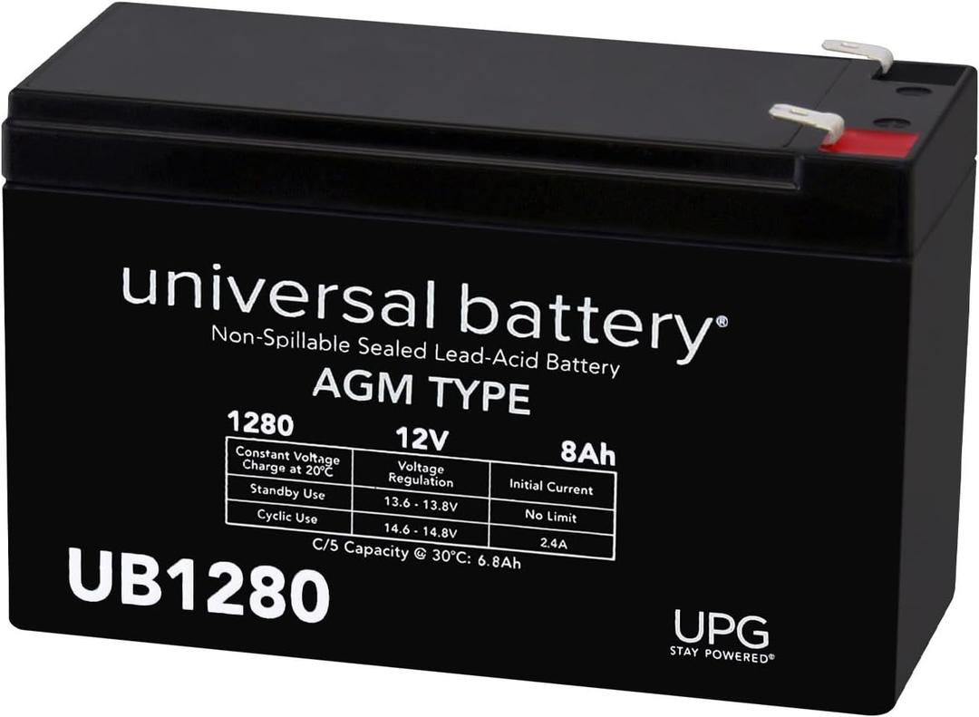 Universal - UB1280 12V 8AH Sealed Lead Acid Battery F1 .187 TT