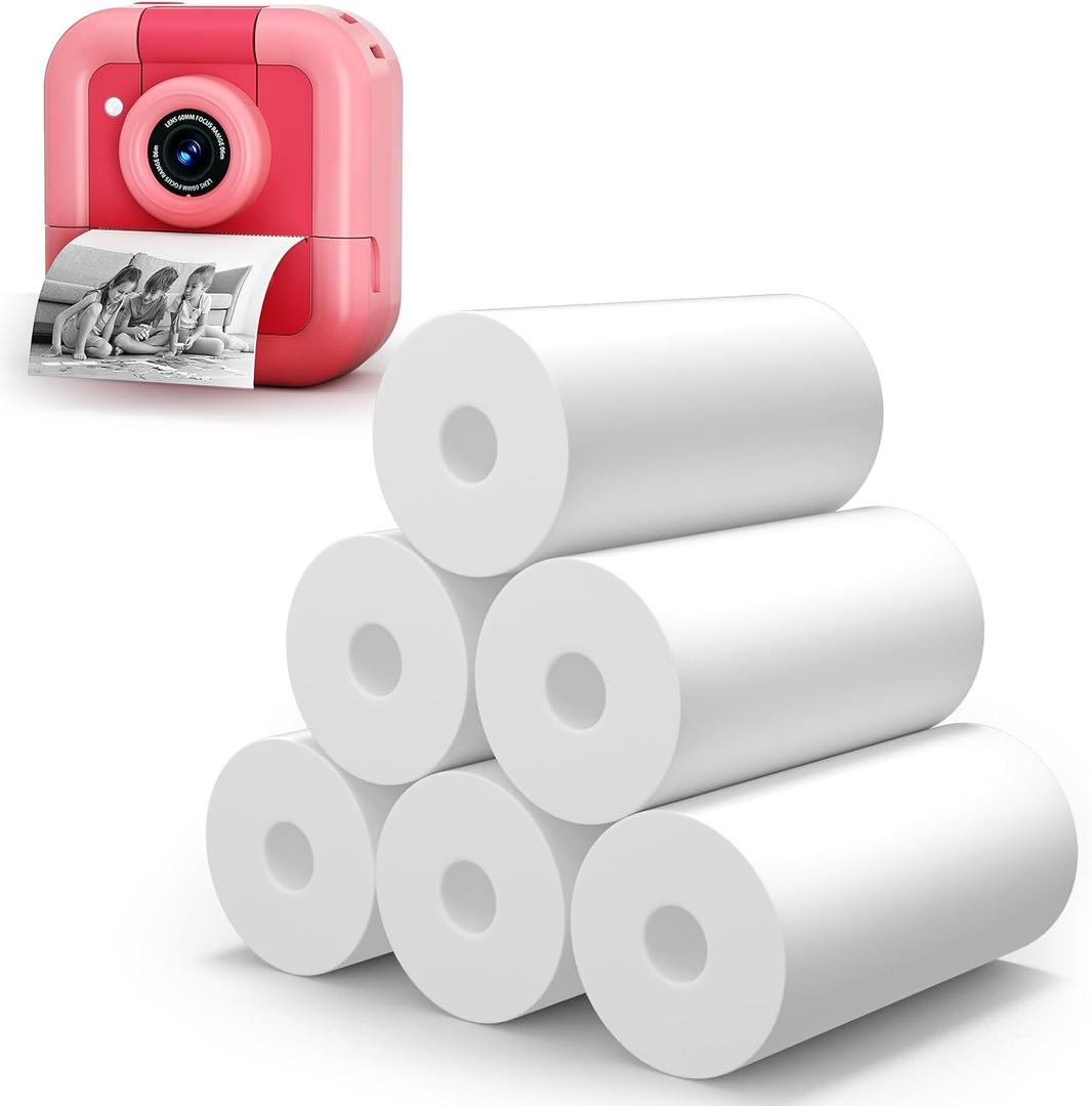 Makolle 6 Rolls Instant Camera Refill Print Paper, HD Print Camera Paper Refill for Most Kids Instant Camera (57X25mm)