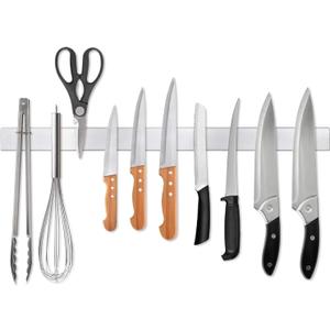 24 Inch Magnetic Knife Strip, Premium Stainless Steel Wall Mounted Kitchen Knives Bar,Space-Saving Powerful No Drilling Magnetic Knife Rack for Home Kitchen Utensil Holder & Tool Holder | No-drill magnetic knife strip, wall mounted space-saving organizer for kitchen knives, utensils and small tools
