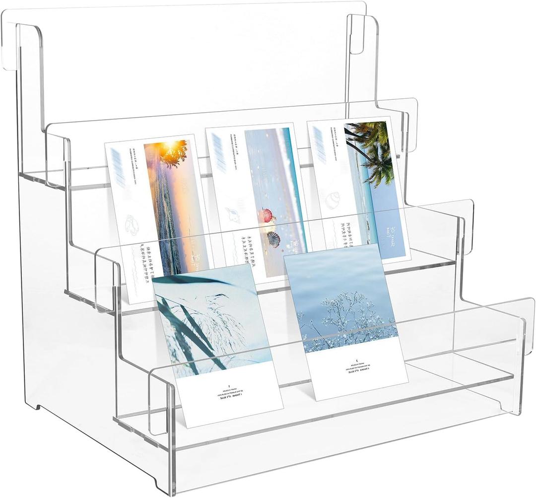 Greeting Card Display Acrylic Sticker Display Stand for Vendors Postcard Organizer Retail Display Racks Business Card Holder Mail Organizer Stamp Pad Holder Storage Rack for Desk Counter Retail