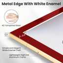 Fun Memories 4x6 Enamel Picture Frame with HD-Tempered Glass, Gold Metal Edge with Easel, Vertical & Horizontal Display, Wall and Tabletop Display Family Photo Gallery (Red Enamel,1P)