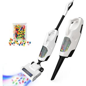 SMILESSKIDDO Kids Vacuum that Really Works - Toddler Toy Vacuum with 2 Nozzles, Working Sound and Ball Popping Action, Cleaning Toys for Kids