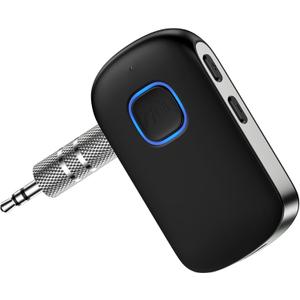 Bluetooth Receiver for Car for iPhone 16e 16 Pro Max/16 Plus Pro 15, 3.5mm AUX Bluetooth Car Adapter Portable, Wireless Audio Receiver for Home Stereo/Wired Headphones,Hands-Free Call,16H Battery Life