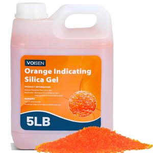 VOISEN 5 LBS Orange Indicating Silica Gel Desiccant Beads,Reusable Desiccant Industry Standard 3-5 mm（Orange to Green）,Desiccant for 3D Printer,Electronic,Clothes,Painting,Jewelry