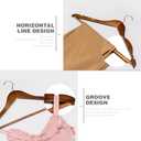 HOUSE DAY Wooden Hangers 30 Pack, Solid Wood Coat Hanger Heavy Duty, Smooth Finish Bulk Wood Hangers, High-Grade Wooden Clothes Hanger with Non Slip Pant Bar, 360 Swivel Hook