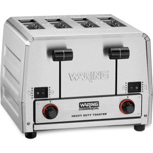 Waring Commercial WCT850RC 4-Slice Heavy Duty Commercial Pop-Up Bread/Bagel Toaster, 120V, 1800W, 5-15 Phase Plug