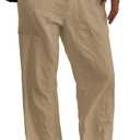 Mens Linen Pants Loose Fit Elastic Waist Drawstring Casual Summer Beach Pants with Pockets Trousers for Men (Beige, XXL)