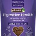 Get Naked Digestive Health Crunchy Cat Treats 6oz - Chicken Flavor, Grain-Free Cat Probiotics for Indoor Cats, Supports Healthy Digestion, Dental Health & Immunity, Made in The USA (EXP 03/30/27)