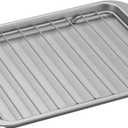 Cuisinart AMB-TOBPRK Toaster Oven Broiling Pan w/ Rack, silver, 11.2"(l) x 8.6"(w) x 0.06"(h)