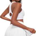 Edenfox Women Flowy Athletic Shorts,2 in 1 High Waisted Running Shorts with Pocket Yoga Workout Casual Wear Summer (White, XXL)