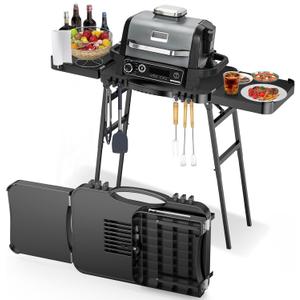 26"/30"/34" Portable Outdoor Grill Stand for Ninja Woodfire Outdoor Grill(OG701 OG850 OG951 OO101 Series), 51in Large Space, Upgrade Height & Quick-Fold Stand for Blackstone Griddle/Onni Pizza Oven