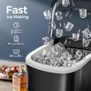 Electactic Ice Makers Countertop,26Lbs/24H,9 Cubes in 6 Mins,Portable Ice Maker Machine with Self-Cleaning,2 Sizes of Bullet Ice,Perfect for Home Kitchen(Black)