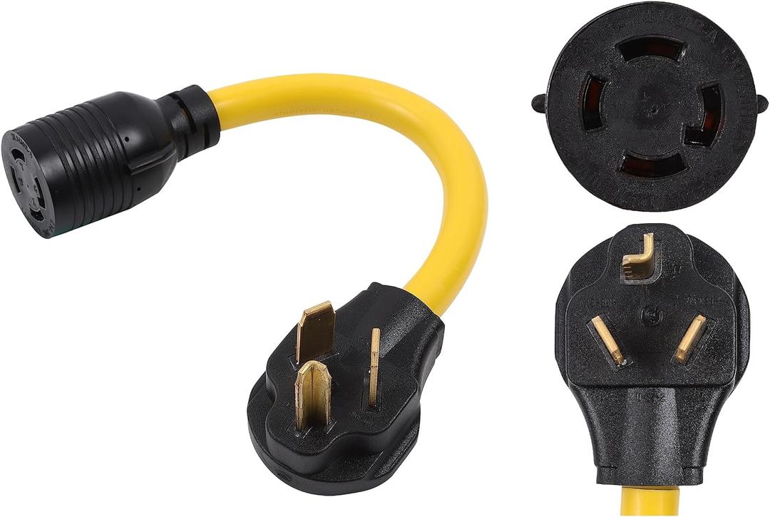 ONETAK NEMA 10-30P to L14-30R 120V/240V 30 Amp to 3 Prong Male Plug 4 Prong Twist Lock Female Outlet Recepacle Welder Welding RV Dryer Power Cord Adapter