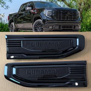 2pack OEM 2019-2026 Duramax Truck Turbo Vent Emblem Right Left 3D Nameplate Badge Replacement for Sierra 1500 86532091 (Gloss Black)