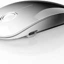 RAPIQUE R306 Pro Wireless Mouse – Bluetooth & 2.4G, Connect Up to 3 Devices, Type-C Rechargeable, Silent Click, Slim Portable Design for Laptop, Tablet & MacBook – White to Black Gradient
