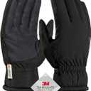 TRENDOUX Winter Gloves for Men Warm: 3M Thinsulate -20 Windproof Waterproof Ski Women Glove with Touchscreen Thermal Lining Anti-Slip for Work Cycling Motorcycle Snowboarding (Large, Black)