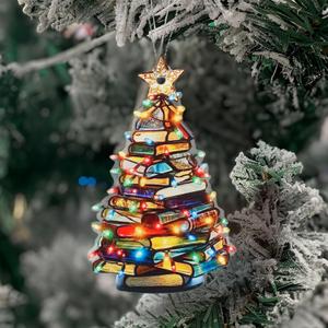 Book Ornament, Book Ornaments for Christmas Tree, Hanging Christmas Ornaments 2026, Book Lovers Gifts for Women Men, Teacher Librarian Bookclub Decoration, Unique Reading Ornament for Holiday Home