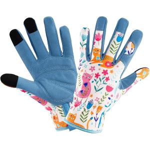 Gardening Gloves for Women, Printed Touchscreen Garden Gloves with Grip, Thorn-Proof Puncture-Resistant Work Gloves L