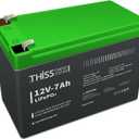 LiFePO4 Deep Cycle Battery 12V 7Ah, Built-in BMS, Ideal for Replacing Most Backup Power and Off Grid Applications for Home Storage