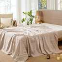 MooMee Striped Flat Top Sheet Only 100% Washed Cotton Linen Like Textured Breathable Durable Soft Comfy (Orange Classic Stripes, King)