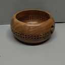 SAMHITA Acacia Wood Yarn Bowl Holder |Hand Carved Yarn Bowls for DIY Knitting Crocheting Accessories (7" x 7" x 4")