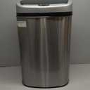 FDW Kitchen Trash can for Bathroom Bedroom Home Office Automatic Touch Free Garbage bin with lid Brushed Stainless Steel Rectangular 13 Gallon / 50L