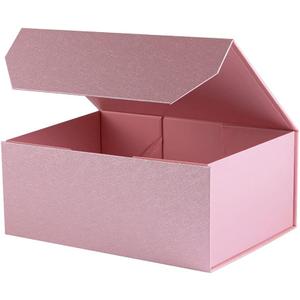 2 x Upgrade 1PCS Pink Gift Box 9.5x7x4 Inches, Sturdy Gift Box with Lid for Gift Packaging, Foldable Magnetic Closure Storage Boxes, Bridesmaid proposal box, Rectangle Collapsible Box