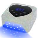 Cordless UV Nail Lamp for Gel Nails 72W, Rechargeable Diamond LED Nail Dryer with 5 Timer Setting, Touch Control & Auto Sensor, Fast Nail Light Curing Lamp for Salon & Home