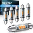 Keiurot T3 44MM Uder Cabinet Light Bulb Festoon Replacement Bulb Kit, Festoon bulb for Undercabinet RV Refrigerator Light Bulb Warm White 12Volt AC/DC, 6Pack