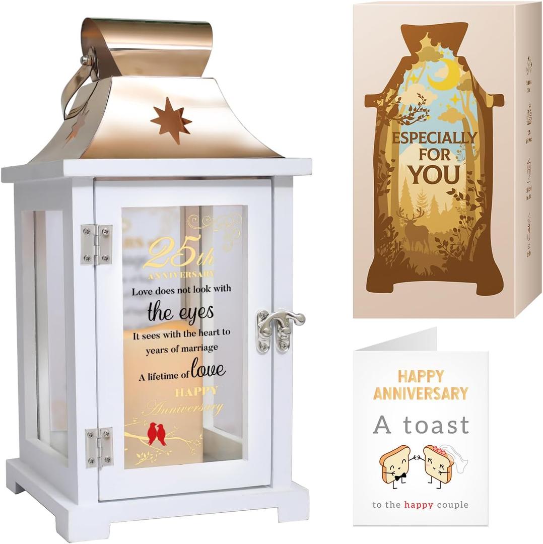 Best 25th Anniversary Wedding Gifts for Couple, Wife, Husband, Parent, 25th Wedding Anniversary Lantern, Silver 25 Years of Marriage for Wife, Her, Him Best 25th Anniversary Wedding Gifts for Couple, Wife, Husband, Parent, 25th Wedding Anniversary Lantern, Silver 25 Years of Marriage for Wife, Her, Him