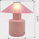 Small Cute Table Lamp: Portable Rechargeable Nightstand Light  Christmas Gift for Girls (Pink-Pink)