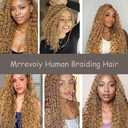 Honey Blonde Human Braiding Hair #27 Deep Wave Bulk 22 22 22 Inch Brazilian Virgin Hair Honey Blonde Deep Curly Braiding Hair Extensions 3 Bundle 50 Gram Per Bundle